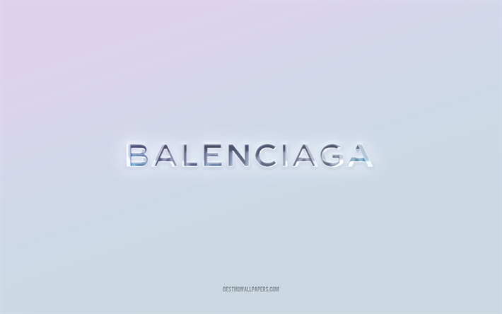 Balenciaga logo, cut out 3d text, white background, Balenciaga 3d logo, Balenciaga emblem, Balenciaga, embossed logo, Balenciaga 3d emblem