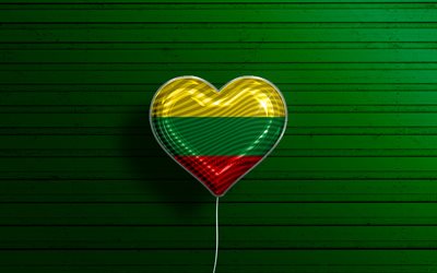 I Love Itagui, 4k, realistic balloons, green wooden background, Day of Itagui, Colombian cities, flag of Itagui, Colombia, balloon with flag, cities of Colombia, Itagui flag, Itagui