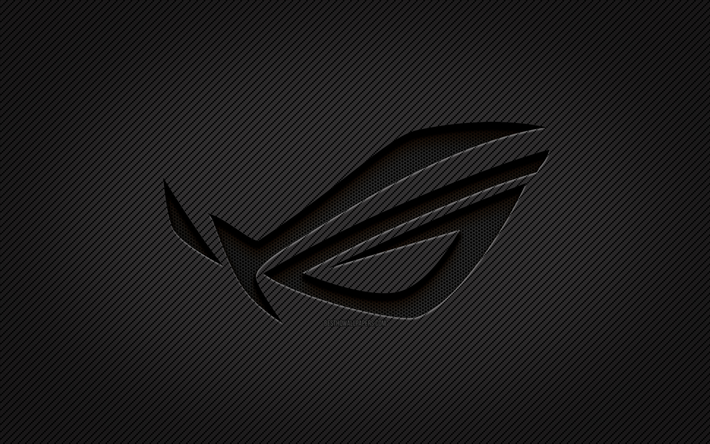 logotipo de carbono rog, 4k, arte grunge, republic of gamers, fondo de carbono, creativo, logotipo negro rog, marcas, logotipo rog, rog