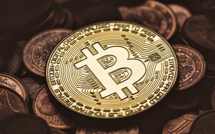 Bitcoin, kultaraha, kryptovaluutta, bitcoin kupari kolikoita, rahaa tausta, rahoitus, bitcoin merkki