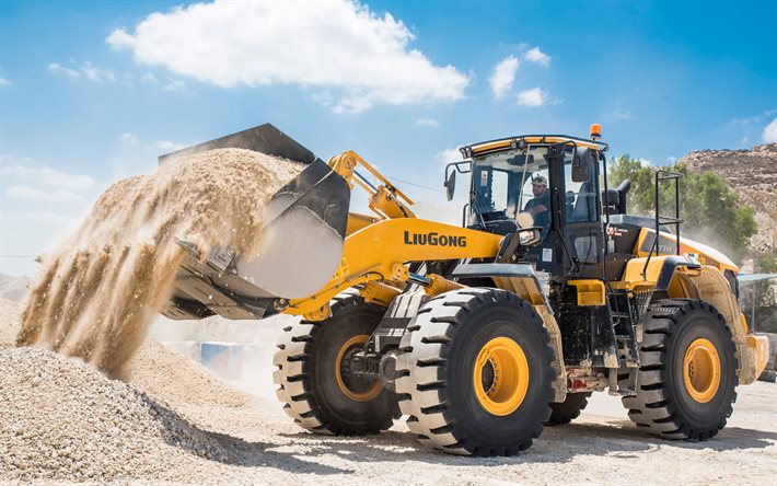 LiuGong CLG 877H, 4k, front loader, 2020 tractors, construction machinery, loader in career, special equipment, construction equipment, LiuGong, HDR