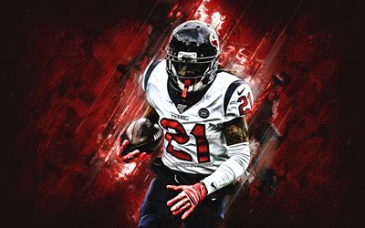 Bradley Roby, Houston Texans, NFL, american football, portrait, red stone background, National Football League