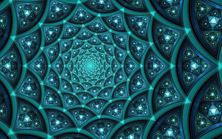 azul fractal de fundo, o fractal de textura, azul fractal, os pontos azuis de fundo, criativo textura de azul