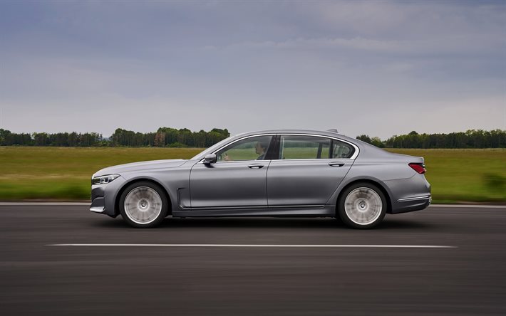 BMW serie 7, 2020, G12, G11, vista lateral, exterior, plata limusina, plata 7 de bmw, los coches alemanes, business class, BMW