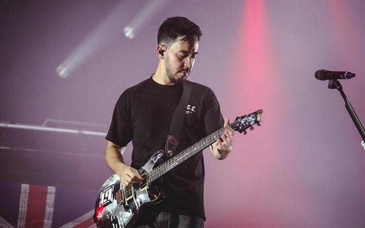 Mike Shinoda, American singer, Linkin Park, American rapper, Mike Shinoda with guitar, popular singers