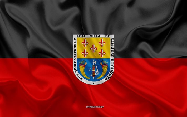 flagge der abteilung cucuta, 4k, seidenstruktur, abteilung cucuta, cucuta, kolumbianische abteilung, flagge von cucuta, kolumbien