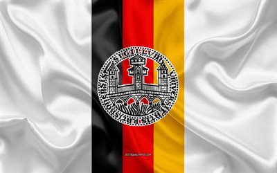 universit&#228;t regensburg emblem, deutsche flagge, logo der universit&#228;t regensburg, regensburg, deutschland, universit&#228;t regensburg