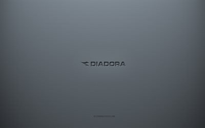 Diadora logo, gray creative background, Diadora emblem, gray paper texture, Diadora, gray background, Diadora 3d logo