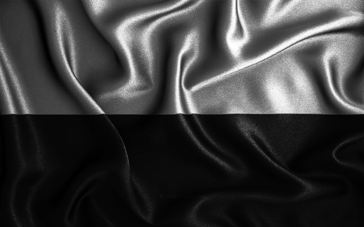 Drapeau de Sienne, 4k, drapeaux ondul&#233;s en soie, villes italiennes, drapeaux en tissu, Jour de Sienne, art 3D, Sienne, Europe, villes d&#39;Italie, Drapeau 3D de Sienne, Italie