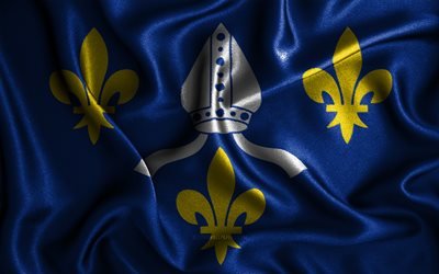 Saintonge flag, 4k, silk wavy flags, french provinces, Flag of Saintonge, fabric flags, Day of Saintonge, 3D art, Saintonge, Europe, Provinces of France, Saintonge 3D flag, France