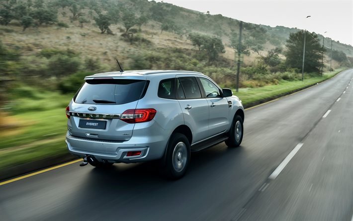 Ford Everest, vue arri&#232;re, ext&#233;rieur, new silver Everest, SUV, voitures am&#233;ricaines, Ford