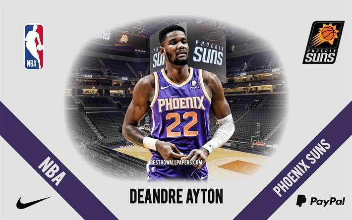 Deandre Ayton, Phoenix Suns, Bahaman koripallopelaaja, NBA, muotokuva, USA, koripallo, Phoenix Suns Arena, Phoenix Suns -logo