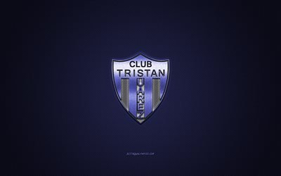 CSyD Tristan Suarez, club de football argentin, logo bleu, fond bleu en fibre de carbone, Primera B Nacional, football, Buenos Aires, Argentine, logo CSyD Tristan Suarez