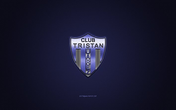 CSyD Tristan Suarez, clube de futebol argentino, logotipo azul, fundo azul de fibra de carbono, Primera B Nacional, futebol, Buenos Aires, Argentina, CSyD Tristan Suarez logo