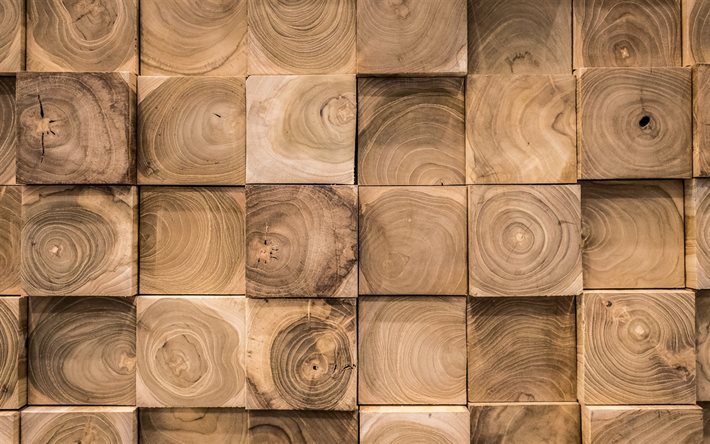 trama di cubi di legno, sfondo di quadrati di legno, cubi 3d trama di legno, trama di travi di legno, sfondo di travi di legno