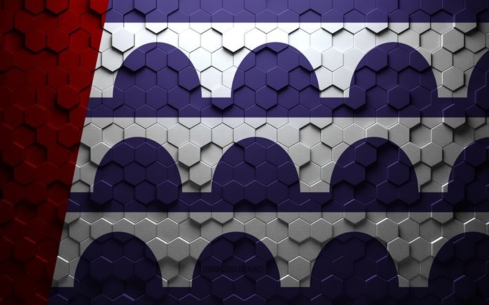 Des Moines flagga, Job, Honeycomb art, Des Moines hexagons flag, Des Moines, zd hexagons art