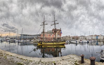 harbour, la coruna, yelkenli, ispanya