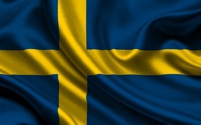 Su&#233;cia, Bandeira sueca, seda bandeira, bandeira da Su&#233;cia