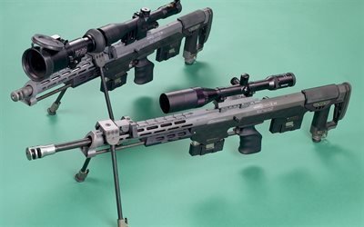 DSR-Precision DSR-50, fusiles de francotirador, moderno rifle, riflescope, DSR-50, francotirador, pistola de