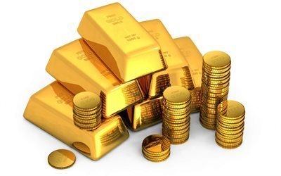 oro, lingotti d&#39;oro, oro 3d, monete d&#39;oro