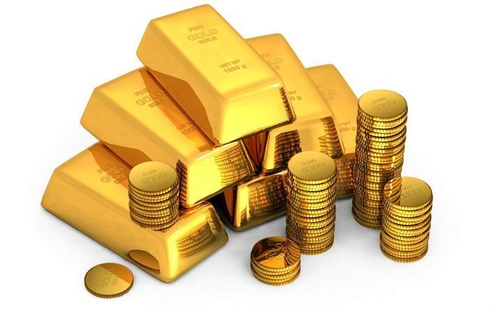 ouro, ouro 3d, moedas de ouro