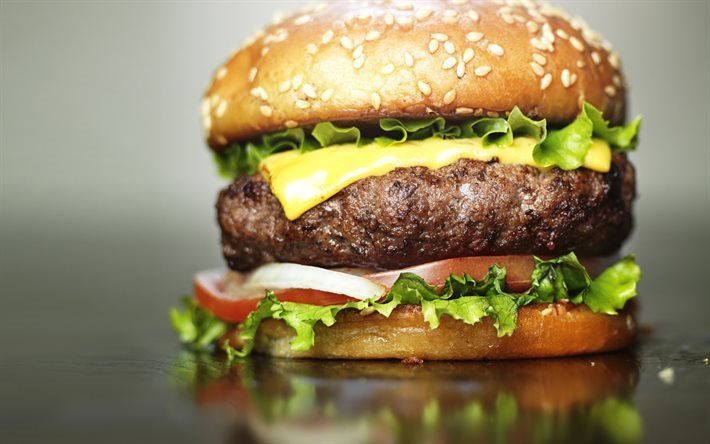 hamburger, fast food, cheeseburger, sandvi&#231;