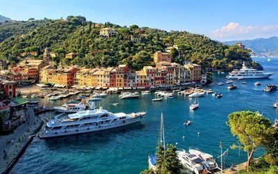 promenade, province de g&#234;nes, beaux yachts, italie