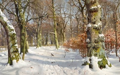 o artista dinamarqu&#234;s, paisagem de inverno