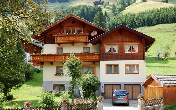 village of st jakob, tyrol, chalet, austria