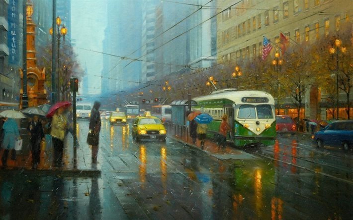 picture, chinese artist, watercolor, san francisco
