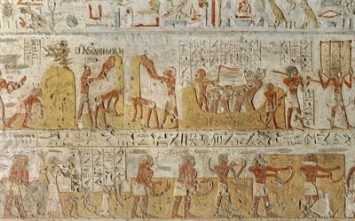 el moalla, petroglifos, la pintura de la pared, egipto