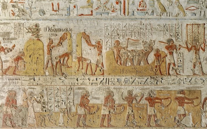 el moalla, p&#233;troglyphes, la peinture murale, l&#39;egypte