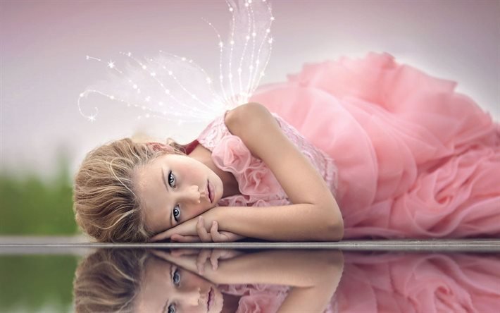fairy, model, girl, reflection