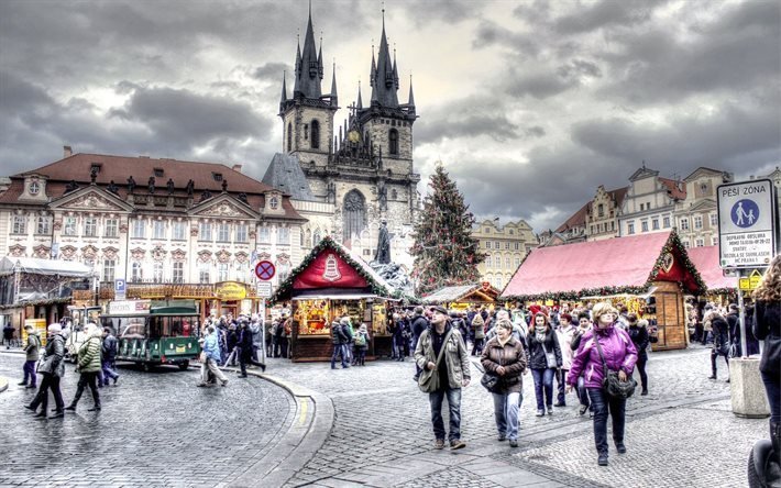 marknaden, prag, omr&#229;det, tjeckiska republiken