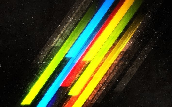 les lignes lumineuses, les lignes multicolores, l&#39;abstraction de lignes