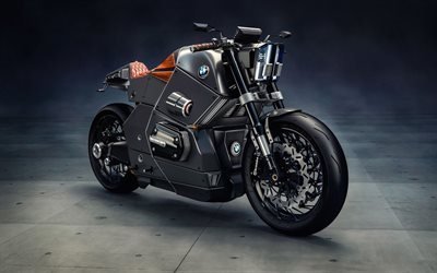bmw, motorcycle, urban racer, concept
