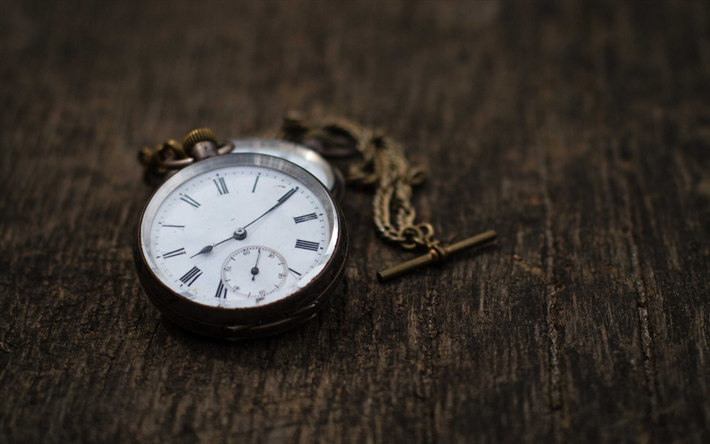 Antiguo reloj de bolsillo, los conceptos de tiempo, relojes vintage