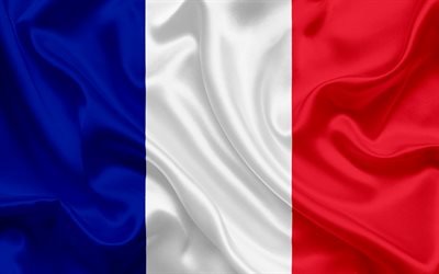 Franska flaggan, Frankrike, Europa, silke, flagg