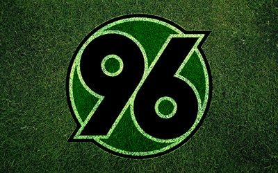 Hannover 96, emblem, Bundesliga, soccer, football club, FC Hannover, grass texture, logo