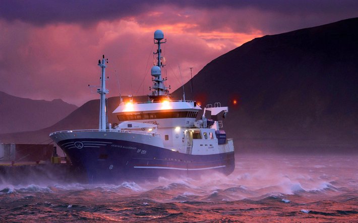 Asgrimur Halldorsson SF250, storm, muelle, vessel, tracker