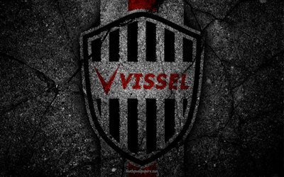 Vissel Kobe, logo, art, J-League, soccer, football club, FC Kobe, asphalt texture