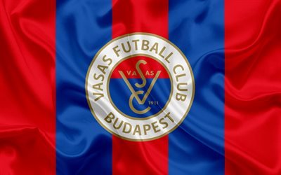 Vasas FC, Hungarian Football Club, emblem, logo, silk flag, Budapest, Hungary, football, Hungarian football league