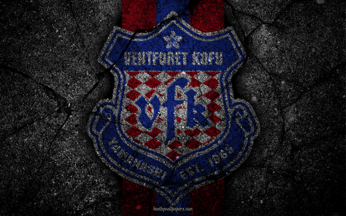 ventforet kofu, logo -, kunst -, j-league, fussball, fu&#223;ball-club, fc kofu -, asphalt-textur