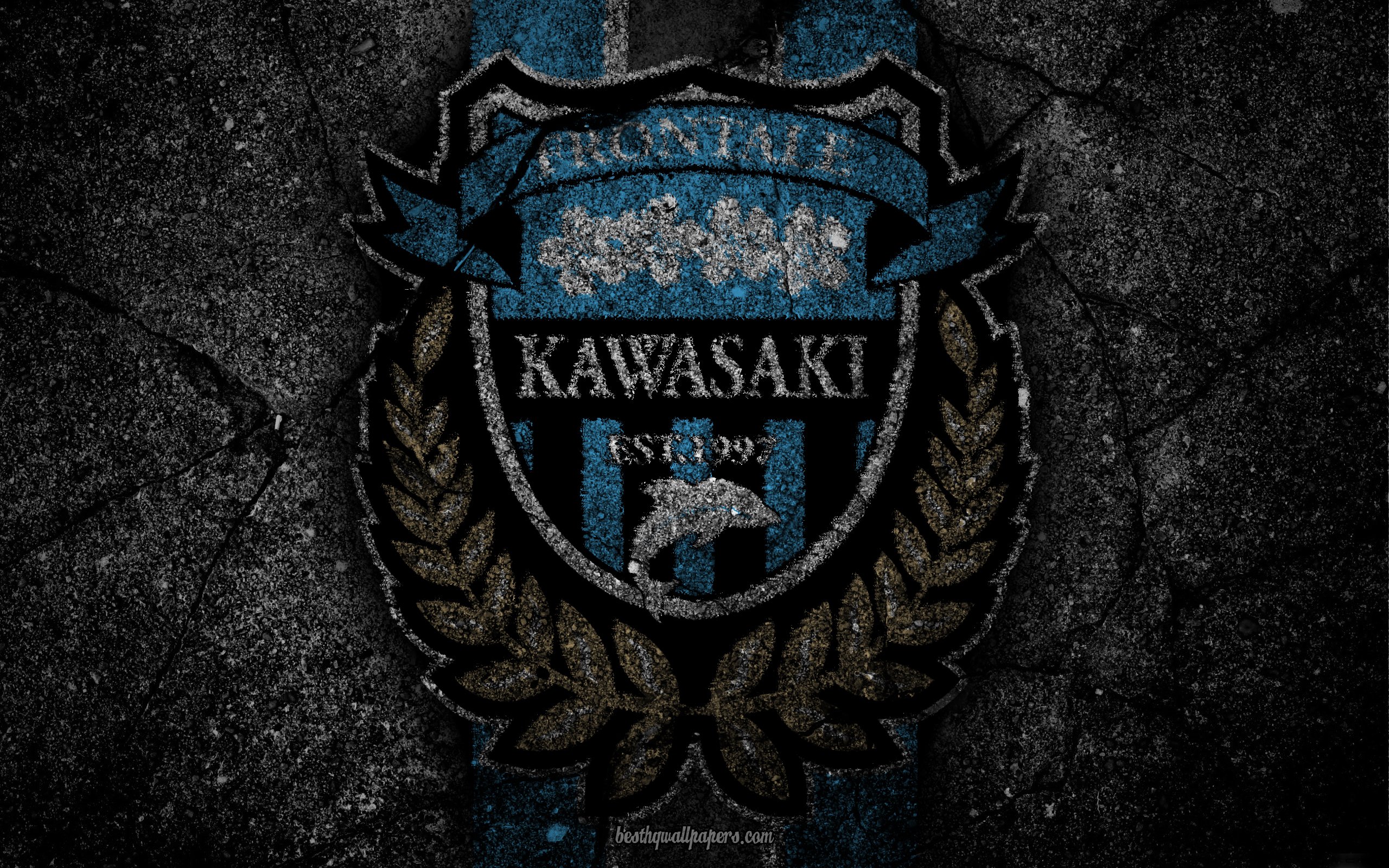 Download Wallpapers Kawasaki Frontale Logo Art J League Soccer Football Club Fc Kawasaki Frontale Asphalt Texture For Desktop With Resolution 2560x1600 High Quality Hd Pictures Wallpapers