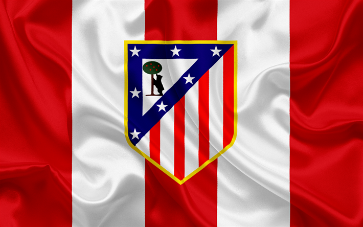 atletico madrid, fu&#223;ball-club, emblem, logo, la liga, spanien, lfp, der spanischen fu&#223;ball-meisterschaft