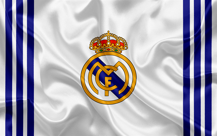 O Real Madrid, Clube de futebol espanhol, emblema, O Real Madrid logo, La Liga, Real Madrid, Espanha, LFP, Espanhol Campeonatos De Futebol