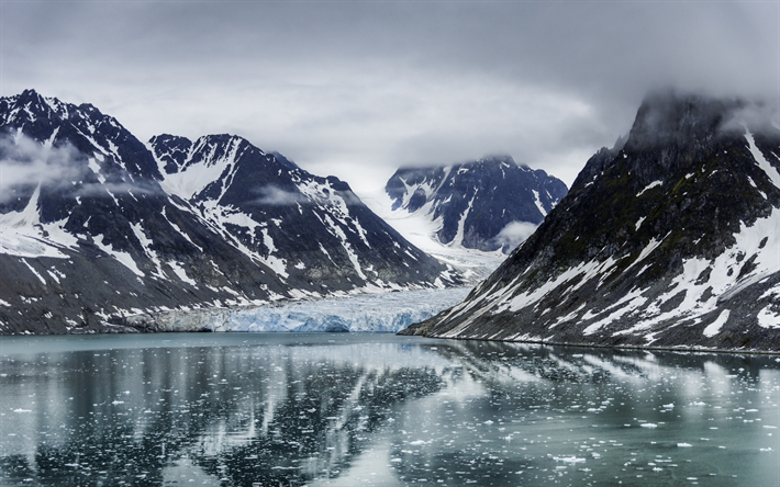 Glaciar, polar archipi&#233;lago, el mar, el hielo, Spitzbergen, Noruega, Svalbard