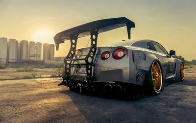 Nissan GT-R, supercars, factory, 2018 cars, stance, tunned GT-R, R35, tuning, japanese cars, Nissan