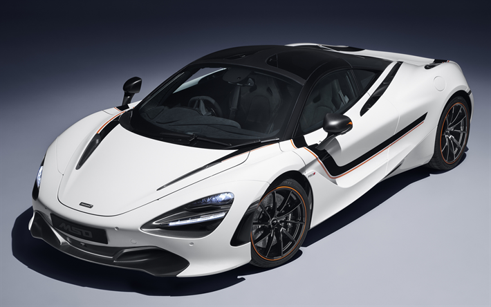 McLaren 720S, MSO, 2018, Track Theme, front view, supercar, new white 720S, tuning 720S, black wheels, British sports cars, McLaren