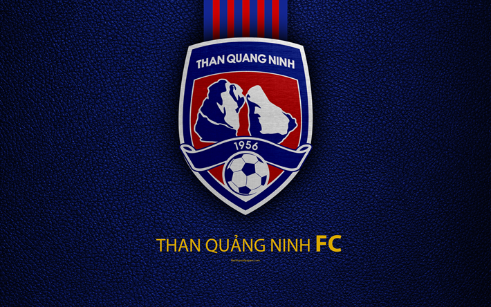 من كوانج نينه FC, 4k, جلدية الملمس, شعار, الفيتنامي لكرة القدم, الأزرق الخطوط الحمراء, الفنون الإبداعية, V-الدوري 1, Kuangnin, فيتنام, كرة القدم